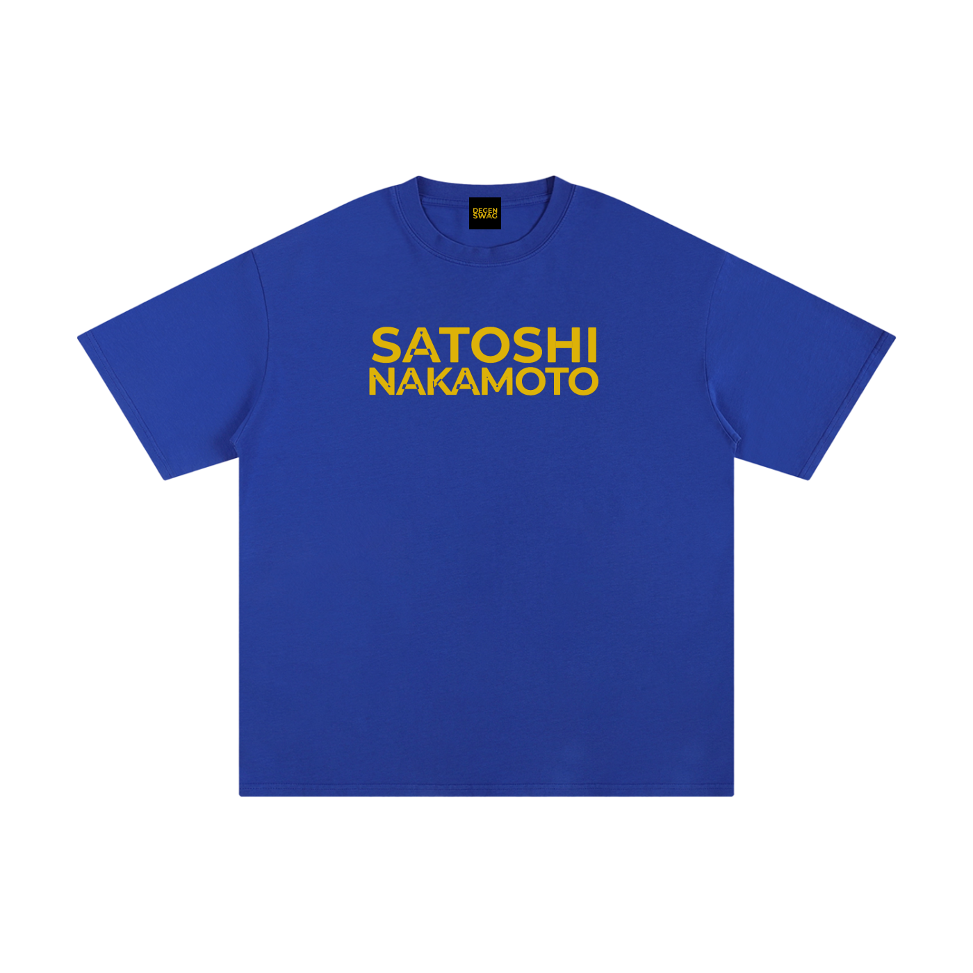 Satoshi Unisex Pure Cotton T-Shirt Gold Print - Degen Swag