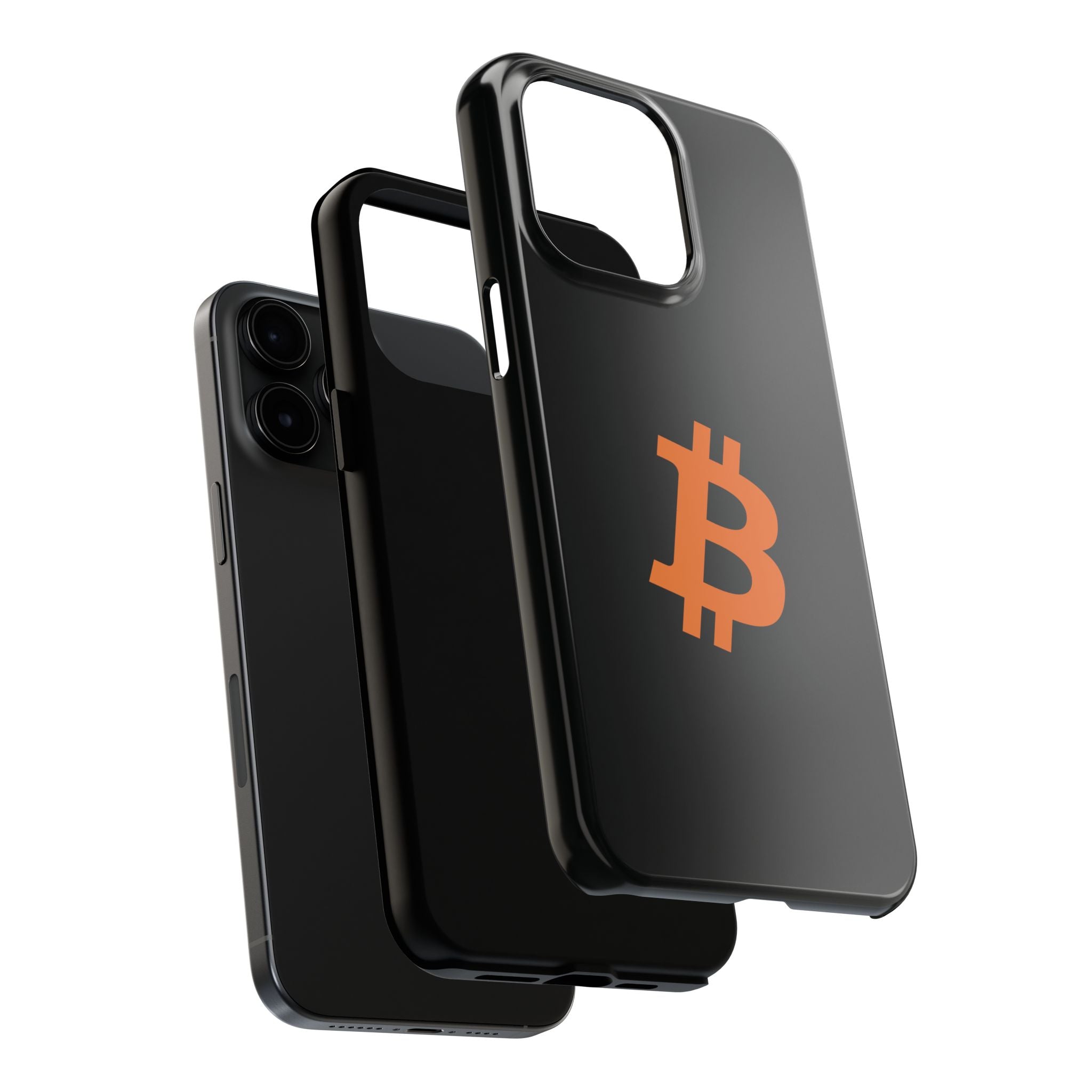 Bitcoin HODL Matte Black iPhone Case (Orange Logo) – Degen Swag