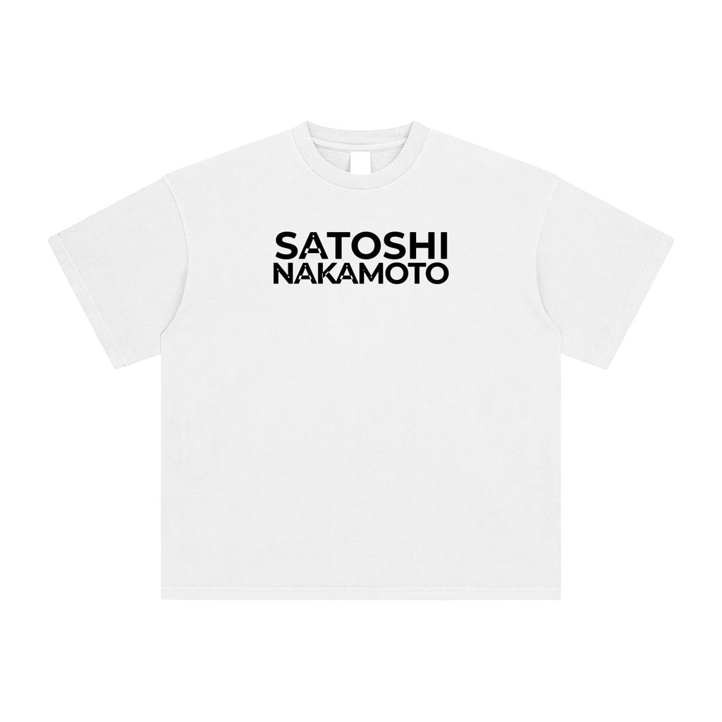 Satoshi Enzyme Washed T-Shirt Black Print - Degen Swag