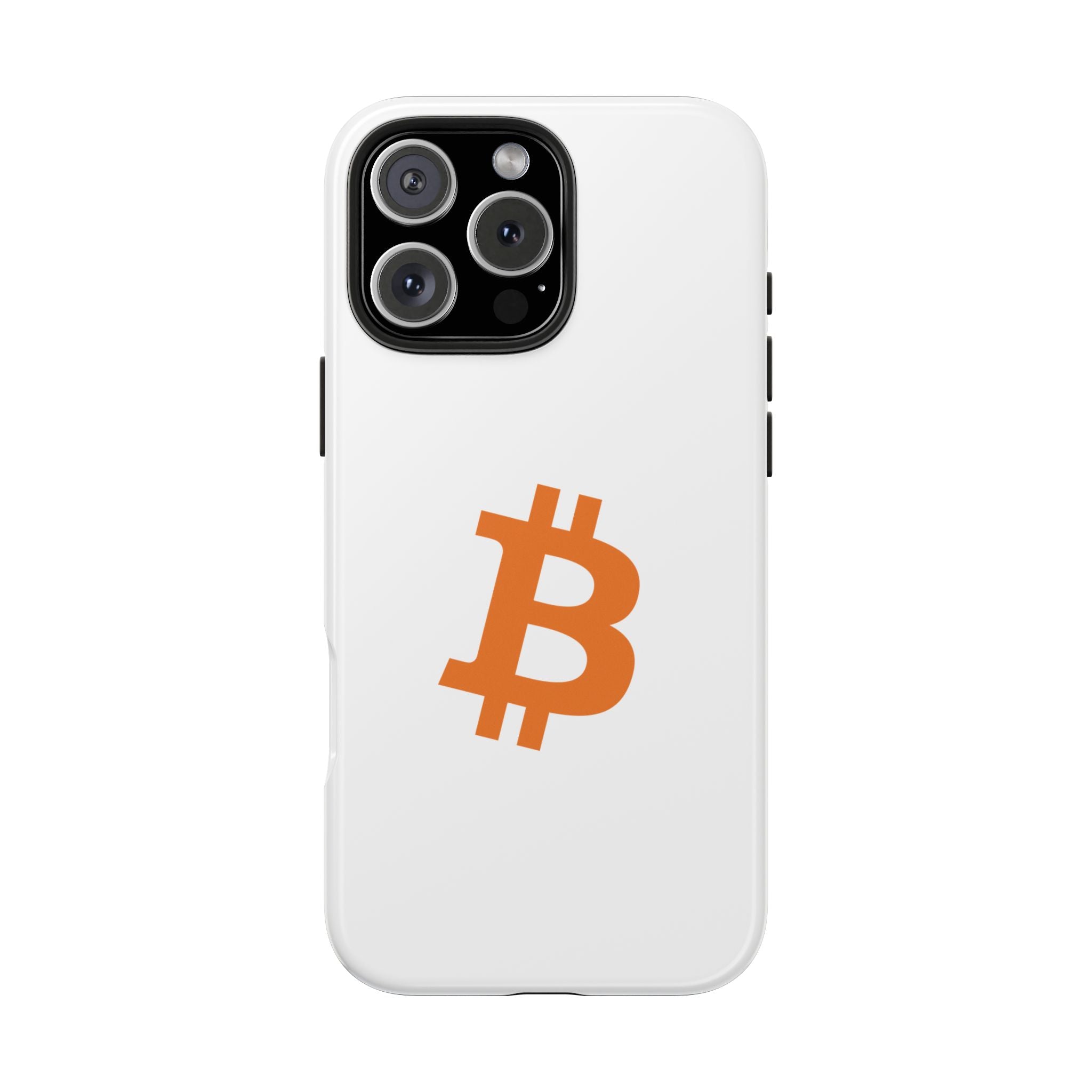 Bitcoin HODL White iPhone Case (Orange Logo) – Degen Swag