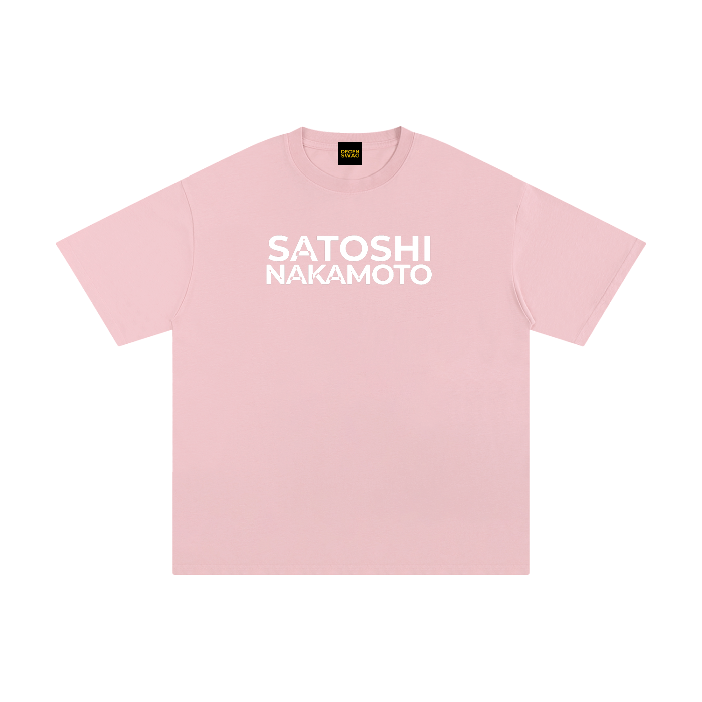 Satoshi Unisex Pure Cotton T-Shirt White Print - Degen Swag