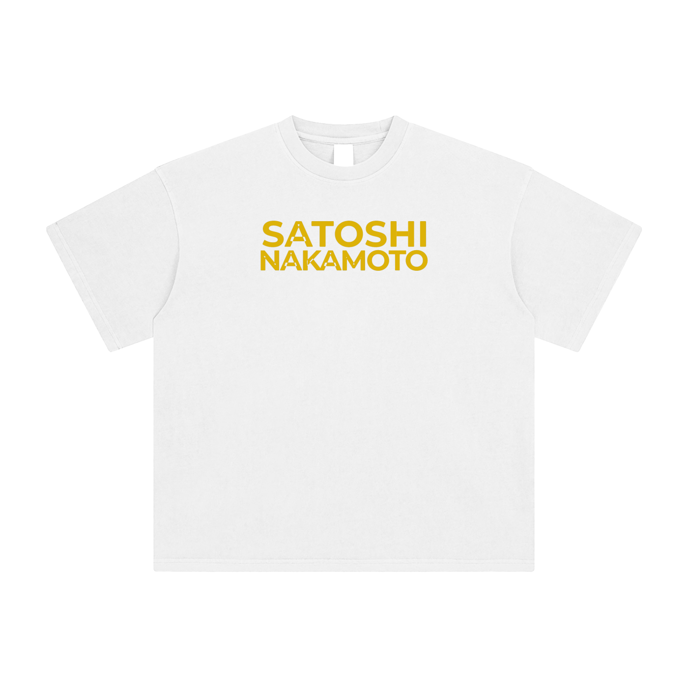 Satoshi Enzyme Washed T-Shirt Gold print - Degen Swag