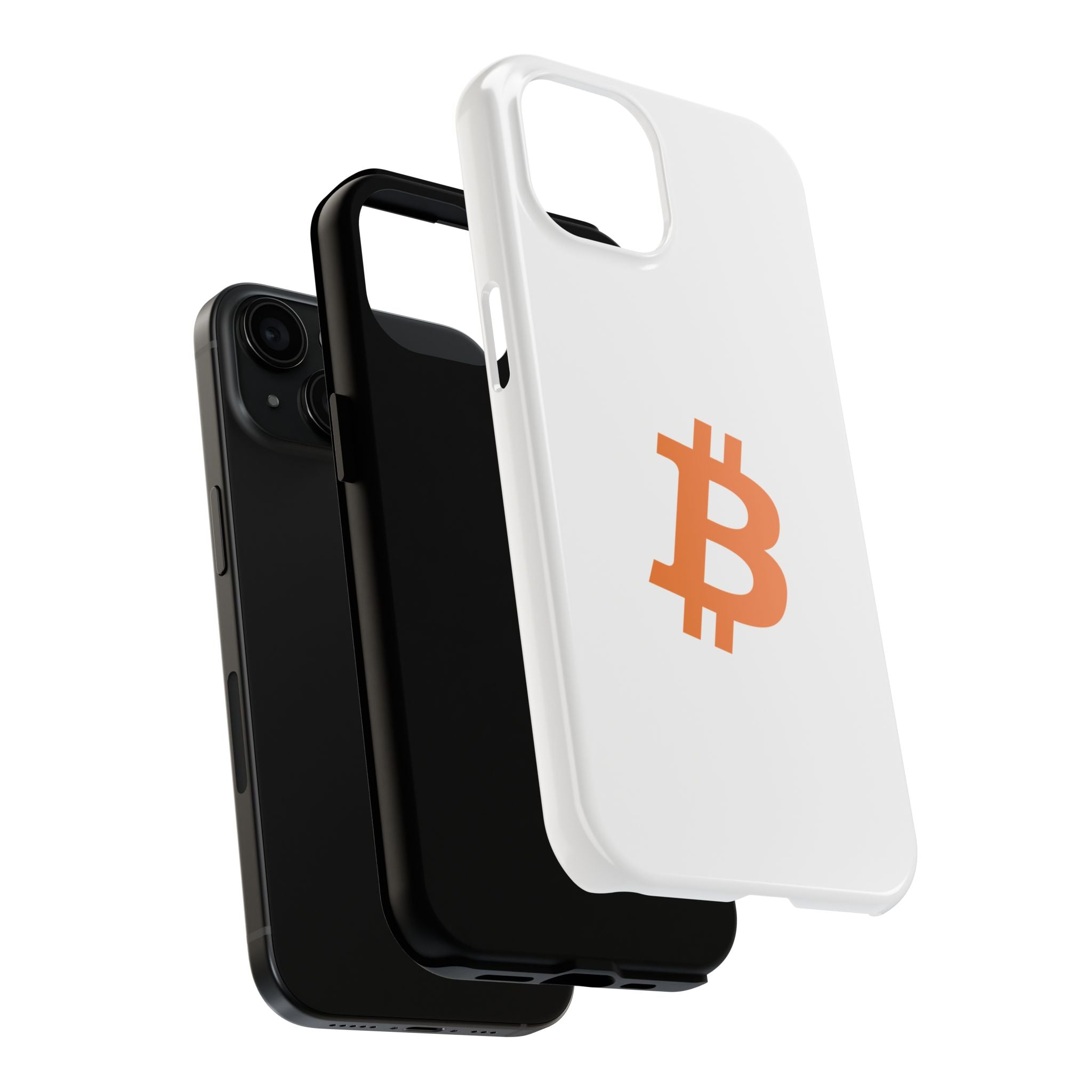 Bitcoin HODL White iPhone Case (Orange Logo) – Degen Swag