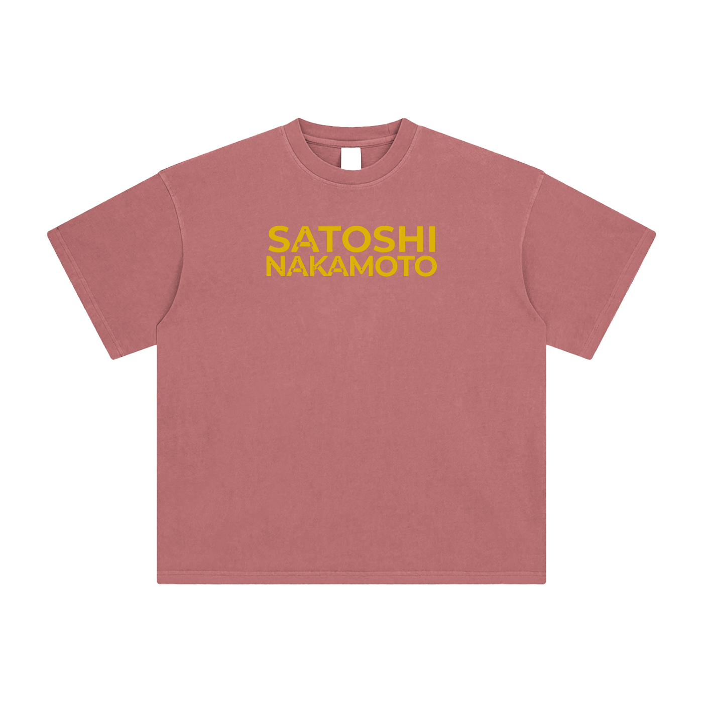 Satoshi Enzyme Washed T-Shirt Gold print - Degen Swag