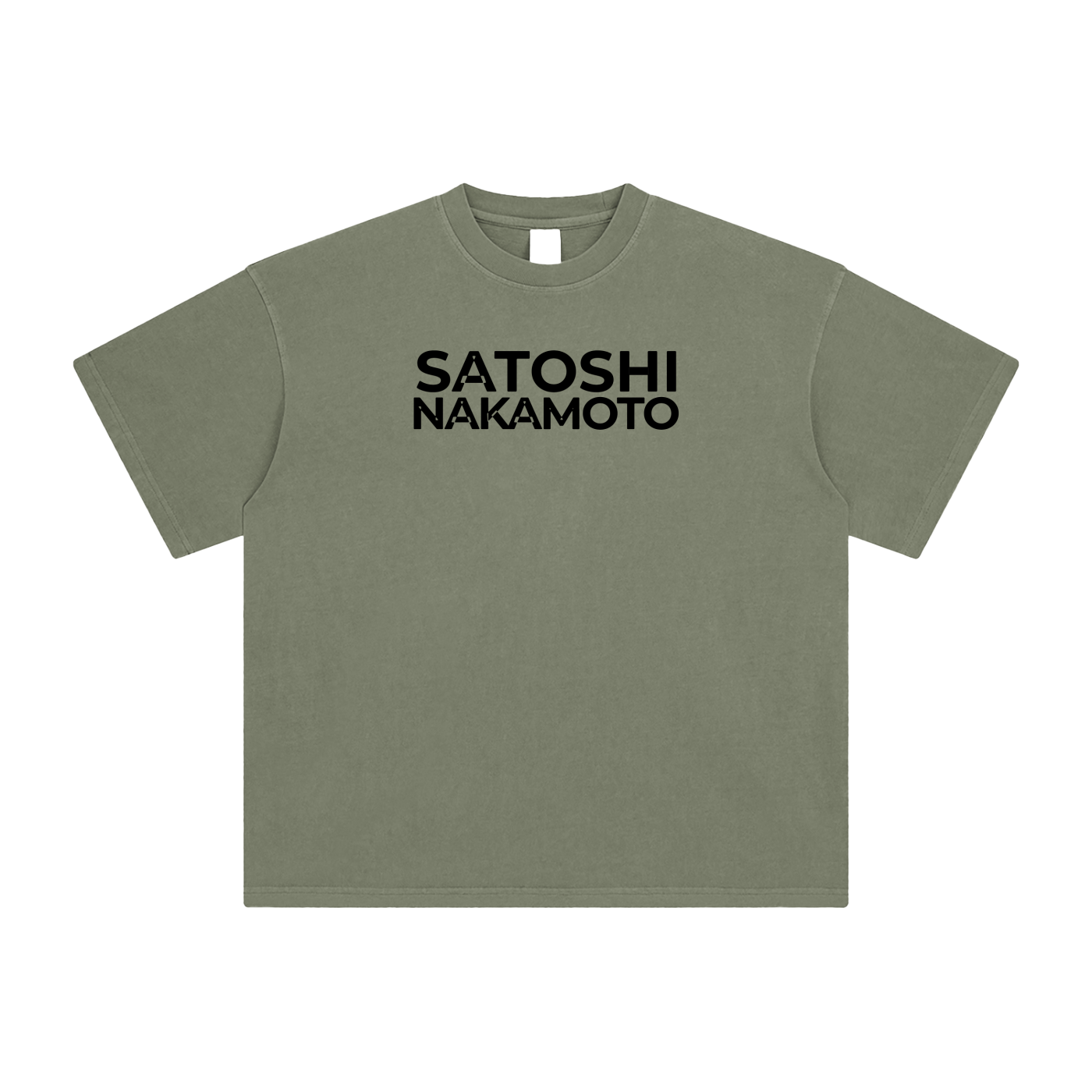 Satoshi Enzyme Washed T-Shirt Black Print - Degen Swag