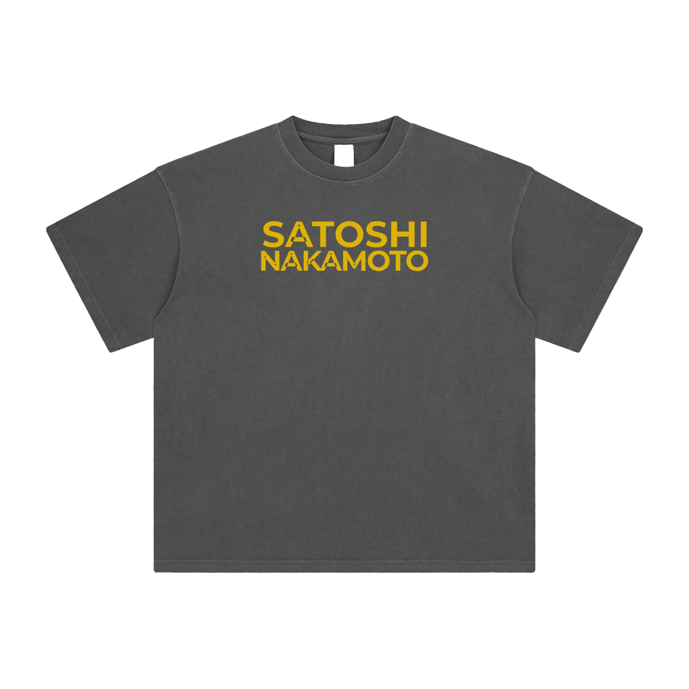 Satoshi Enzyme Washed T-Shirt Gold print - Degen Swag