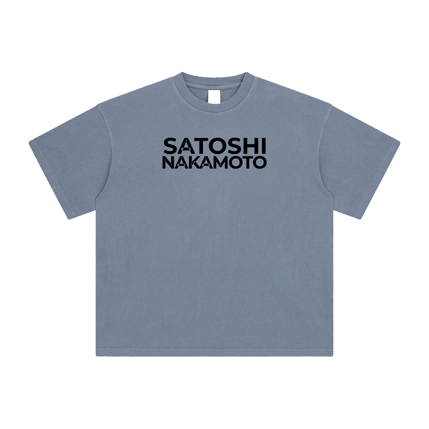 Satoshi Enzyme Washed T-Shirt Black Print - Degen Swag