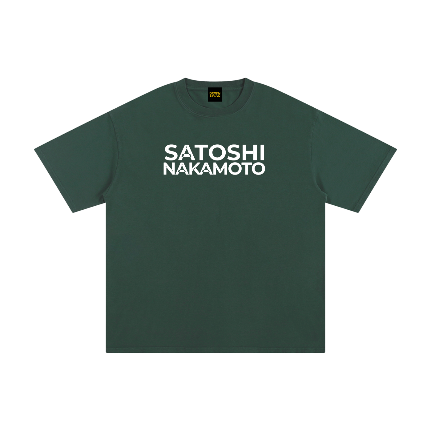 Satoshi Unisex Pure Cotton T-Shirt White Print - Degen Swag