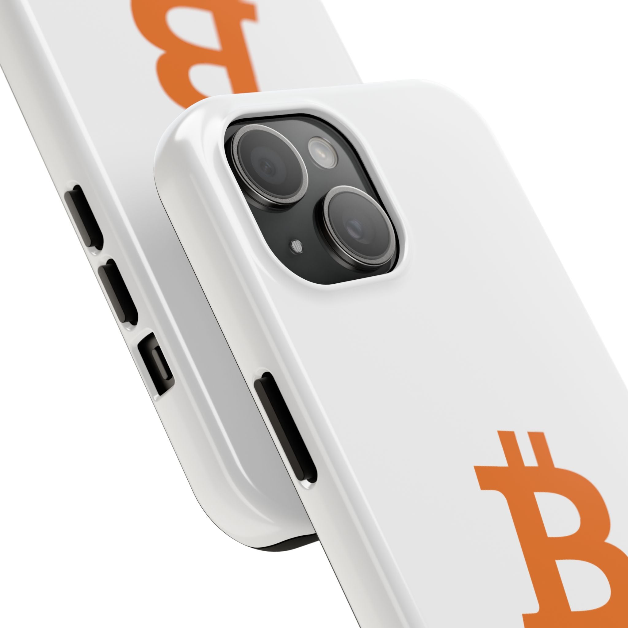 Bitcoin HODL White iPhone Case (Orange Logo) – Degen Swag