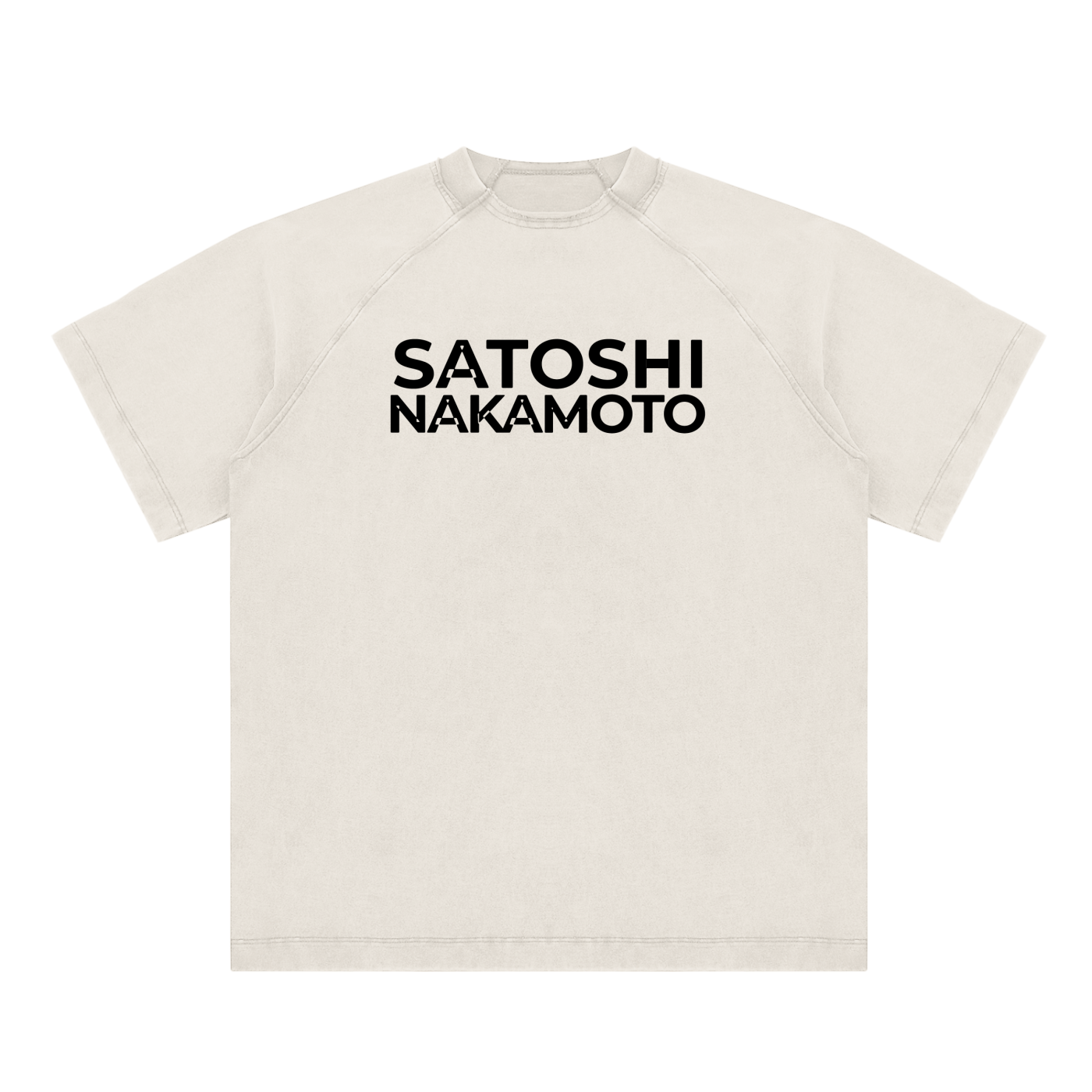 Satoshi Vintage Washed Cotton T-Shirt Black Print - Degen Swag