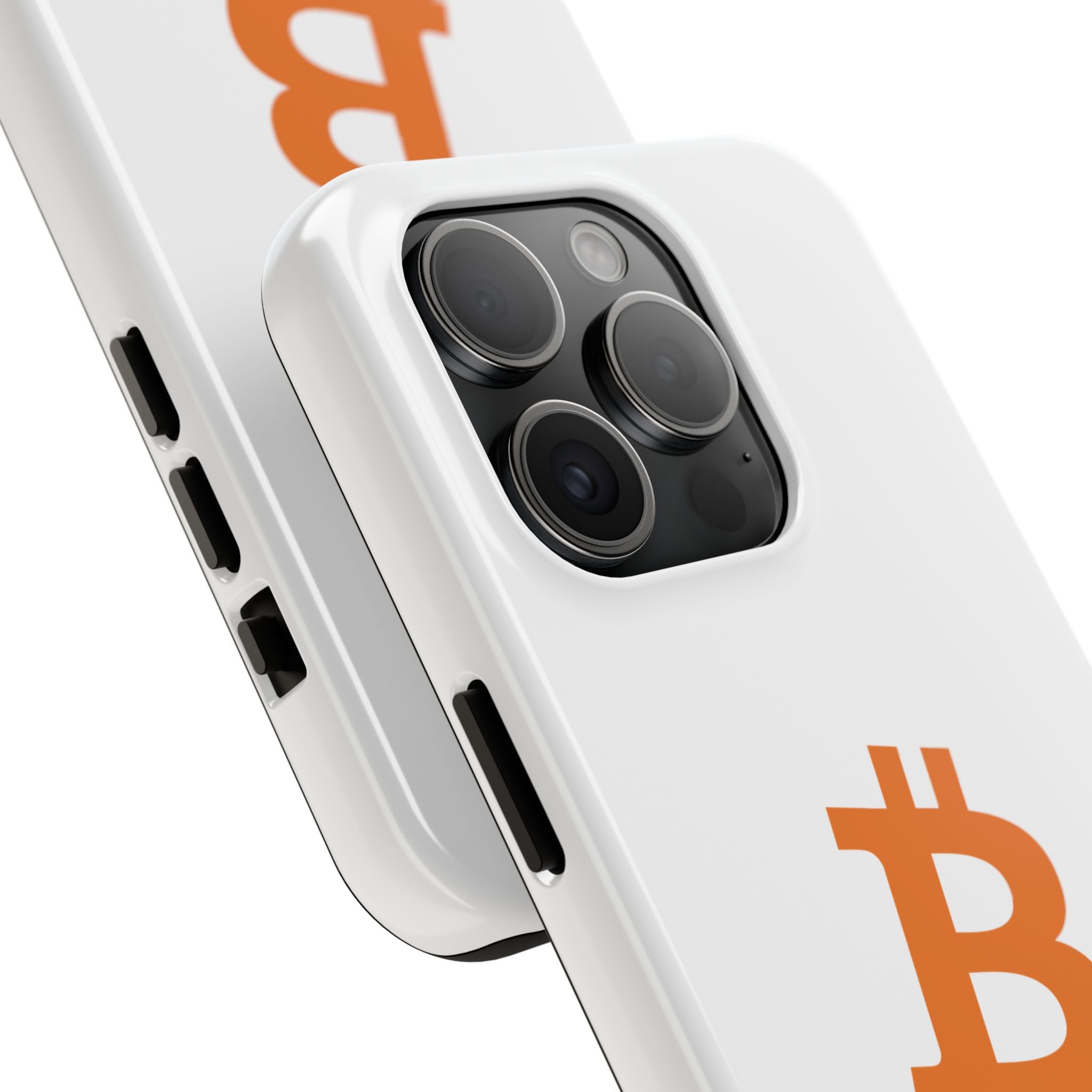 Bitcoin HODL White iPhone Case (Orange Logo) – Degen Swag