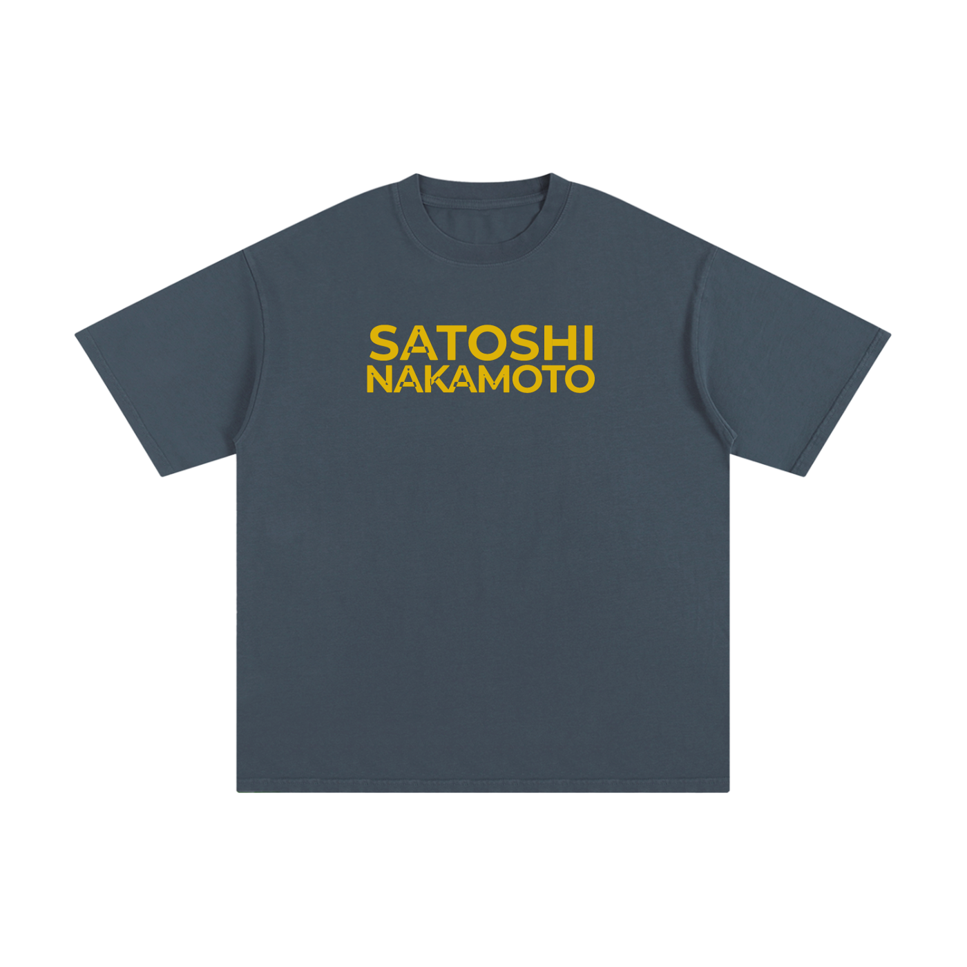Satoshi Unisex Pure Cotton T-Shirt Gold Print - Degen Swag