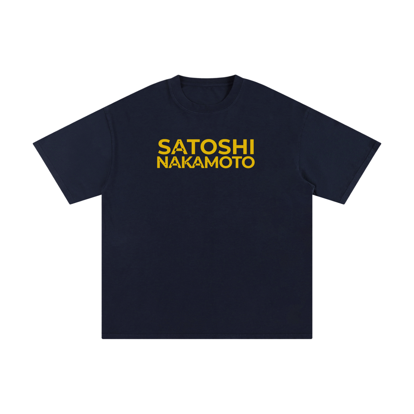 Satoshi Unisex Pure Cotton T-Shirt Gold Print - Degen Swag