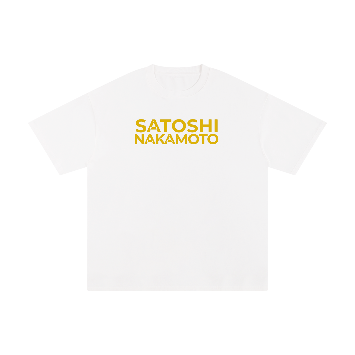 Satoshi Unisex Pure Cotton T-Shirt Gold Print - Degen Swag