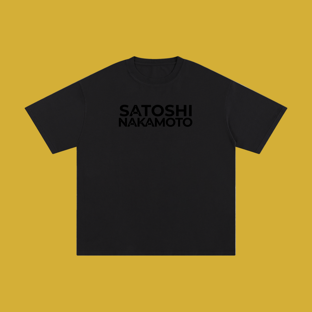 Satoshi Unisex Pure Cotton T-Shirt Black Print - Degen Swag