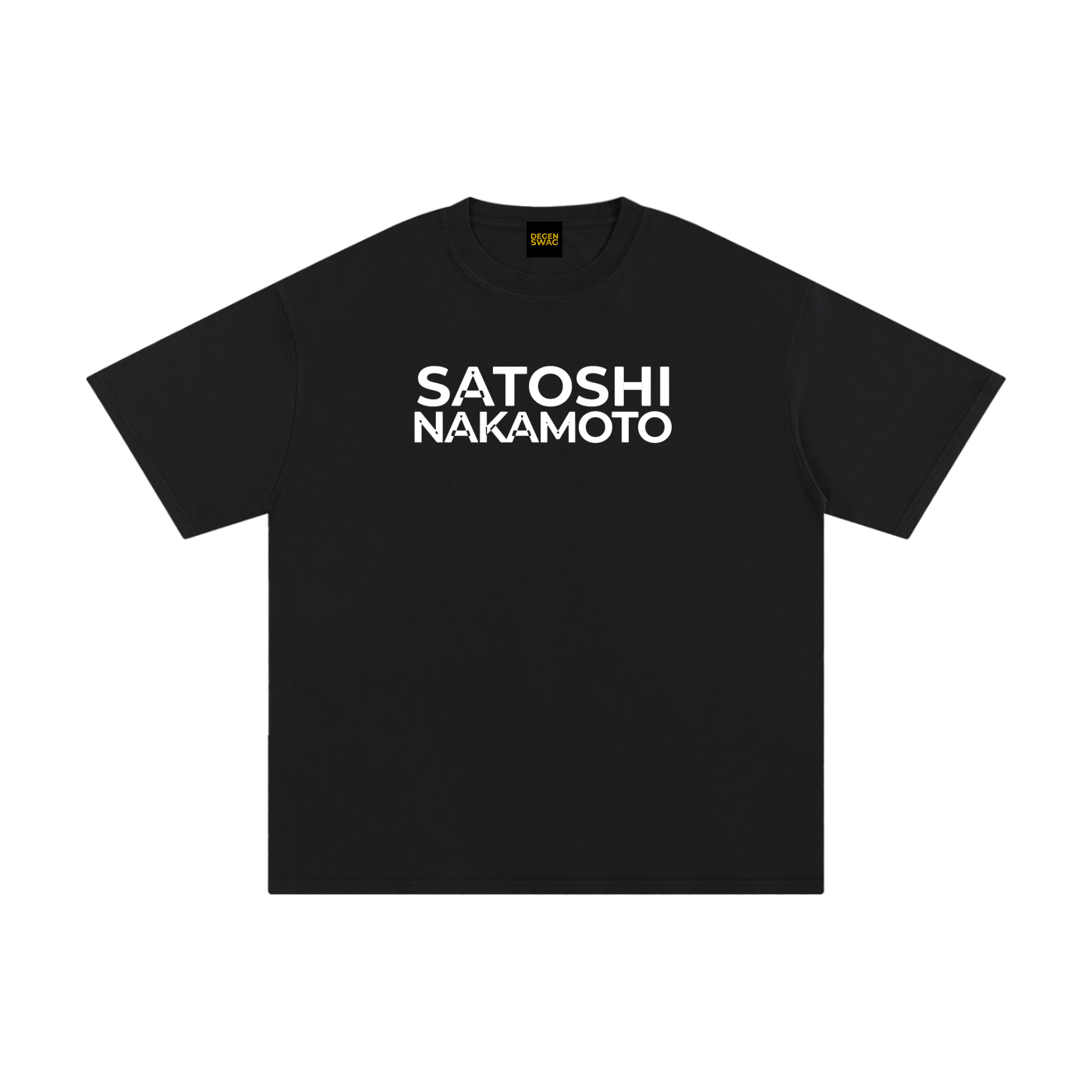 Satoshi Unisex Pure Cotton T-Shirt White Print - Degen Swag