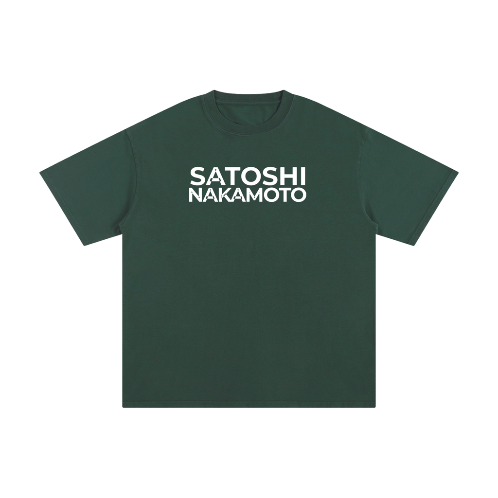 Satoshi Unisex Pure Cotton T-Shirt White Print - Degen Swag