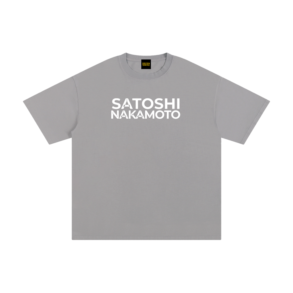 Satoshi Unisex Pure Cotton T-Shirt White Print - Degen Swag