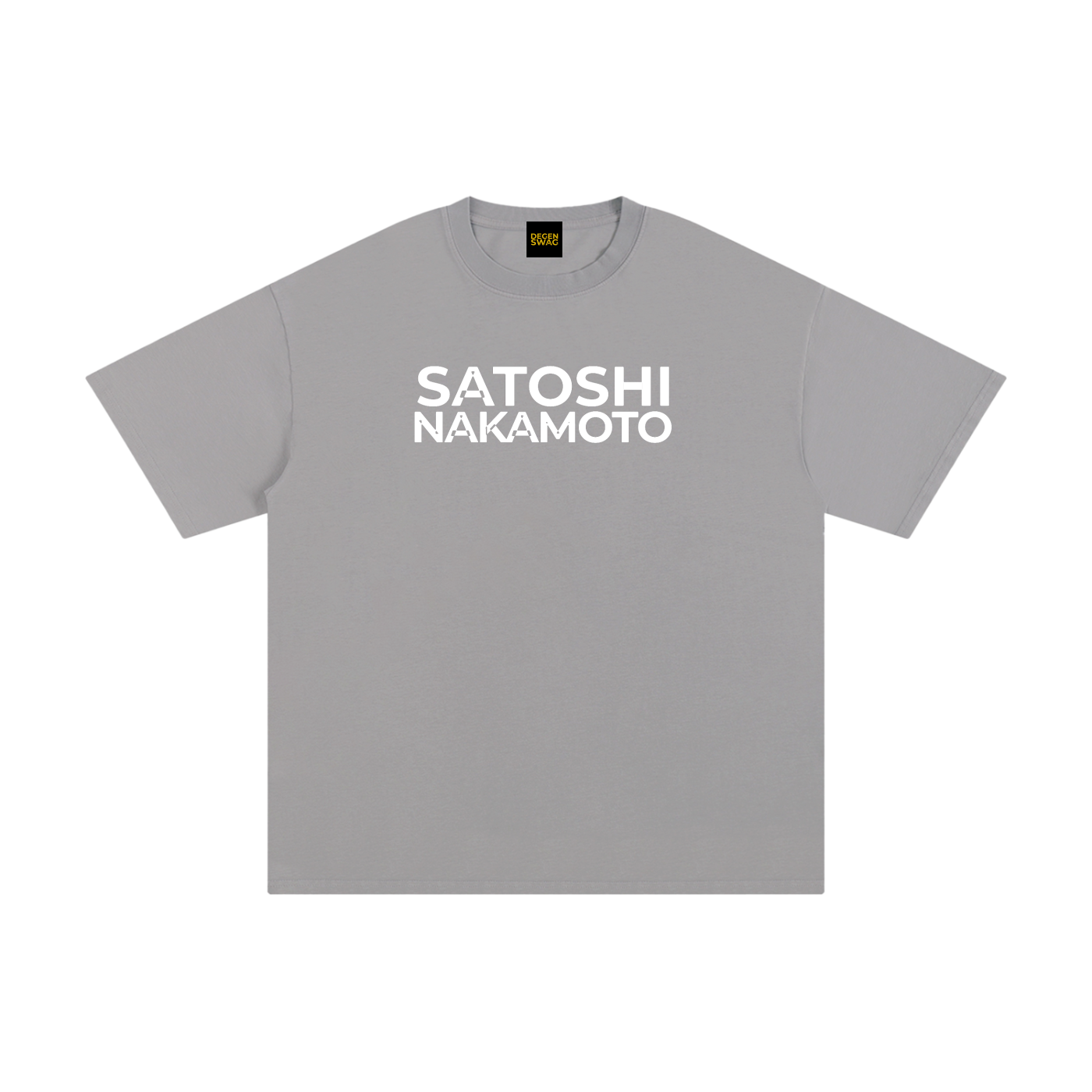 Satoshi Unisex Pure Cotton T-Shirt White Print - Degen Swag