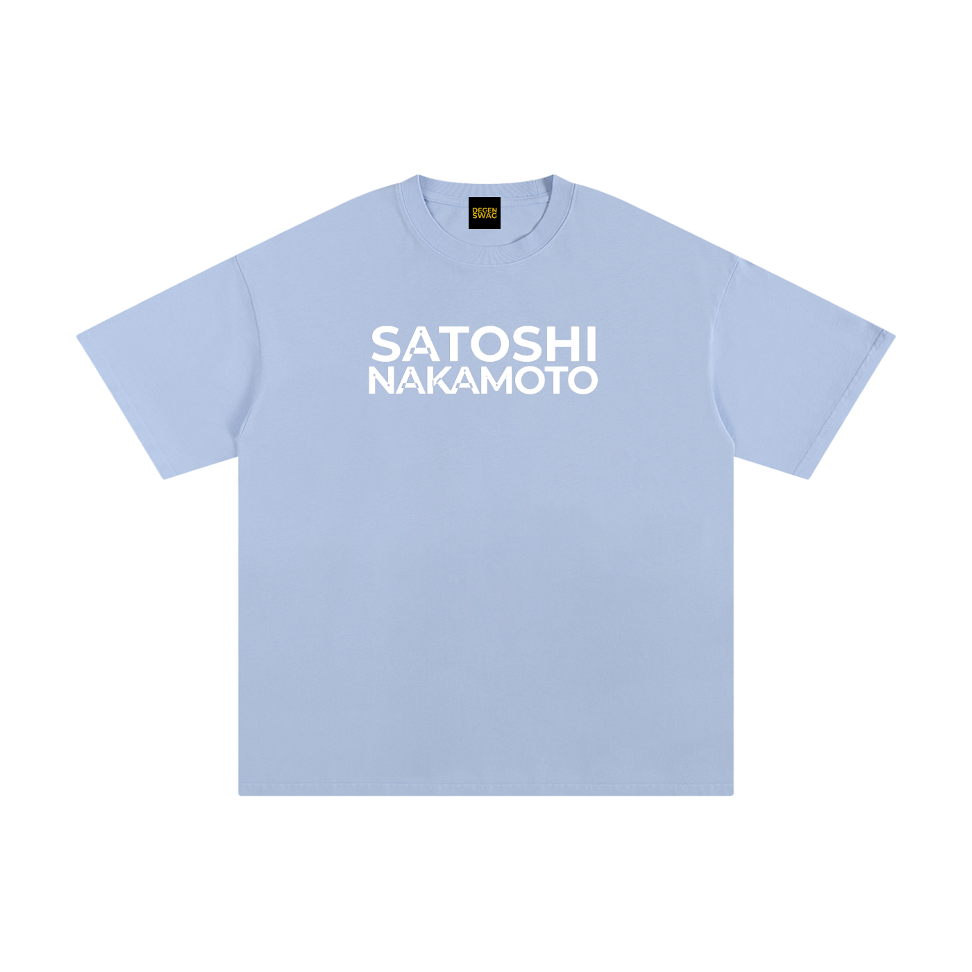 Satoshi Unisex Pure Cotton T-Shirt White Print - Degen Swag