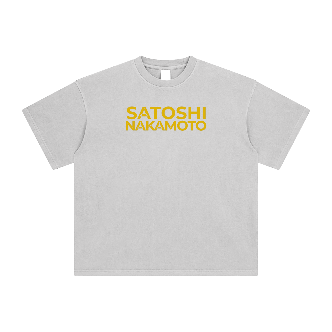 Satoshi Enzyme Washed T-Shirt Gold print - Degen Swag
