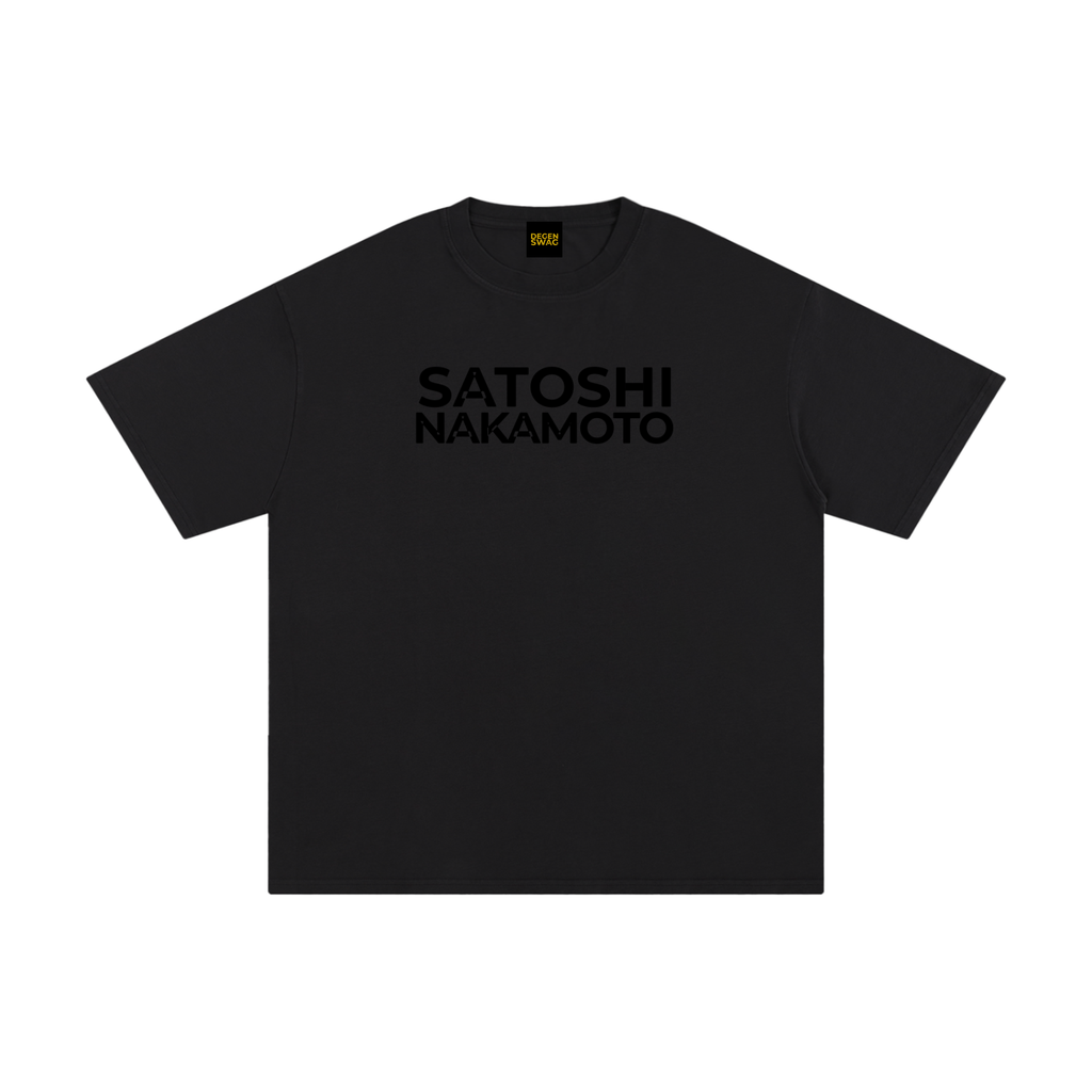 Satoshi Unisex Pure Cotton T-Shirt Black Print - Degen Swag