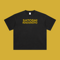 Satoshi Enzyme Washed T-Shirt Gold print - Degen Swag