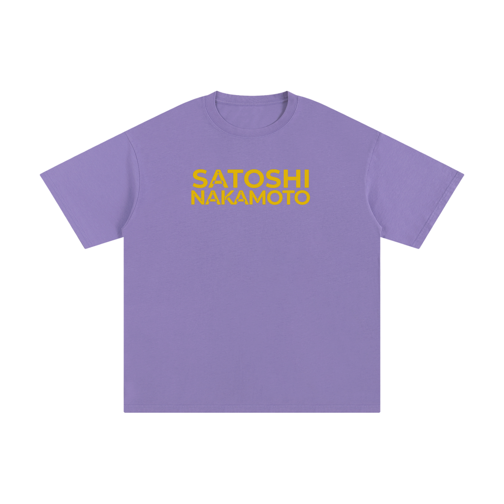 Satoshi Unisex Pure Cotton T-Shirt Gold Print - Degen Swag