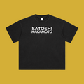 Satoshi Enzyme Washed T-Shirt White Print - Degen Swag