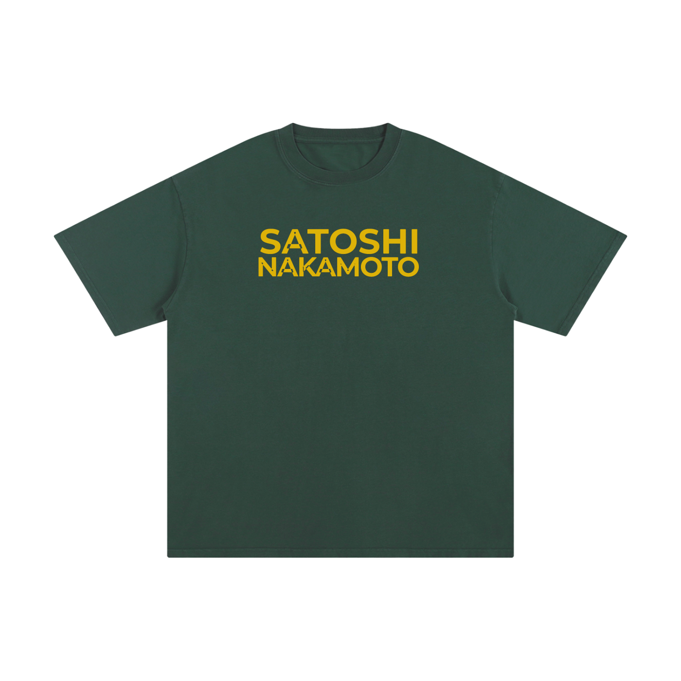 Satoshi Unisex Pure Cotton T-Shirt Gold Print - Degen Swag