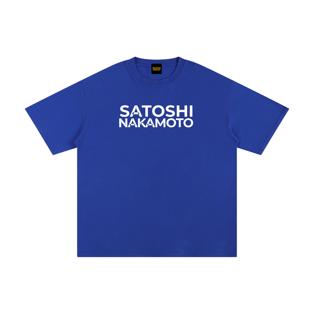 Satoshi Unisex Pure Cotton T-Shirt White Print - Degen Swag