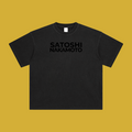 Satoshi Enzyme Washed T-Shirt Black Print - Degen Swag