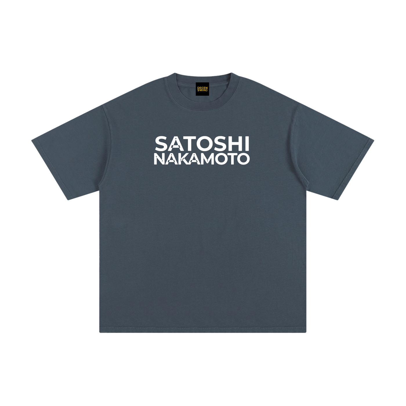 Satoshi Unisex Pure Cotton T-Shirt White Print - Degen Swag