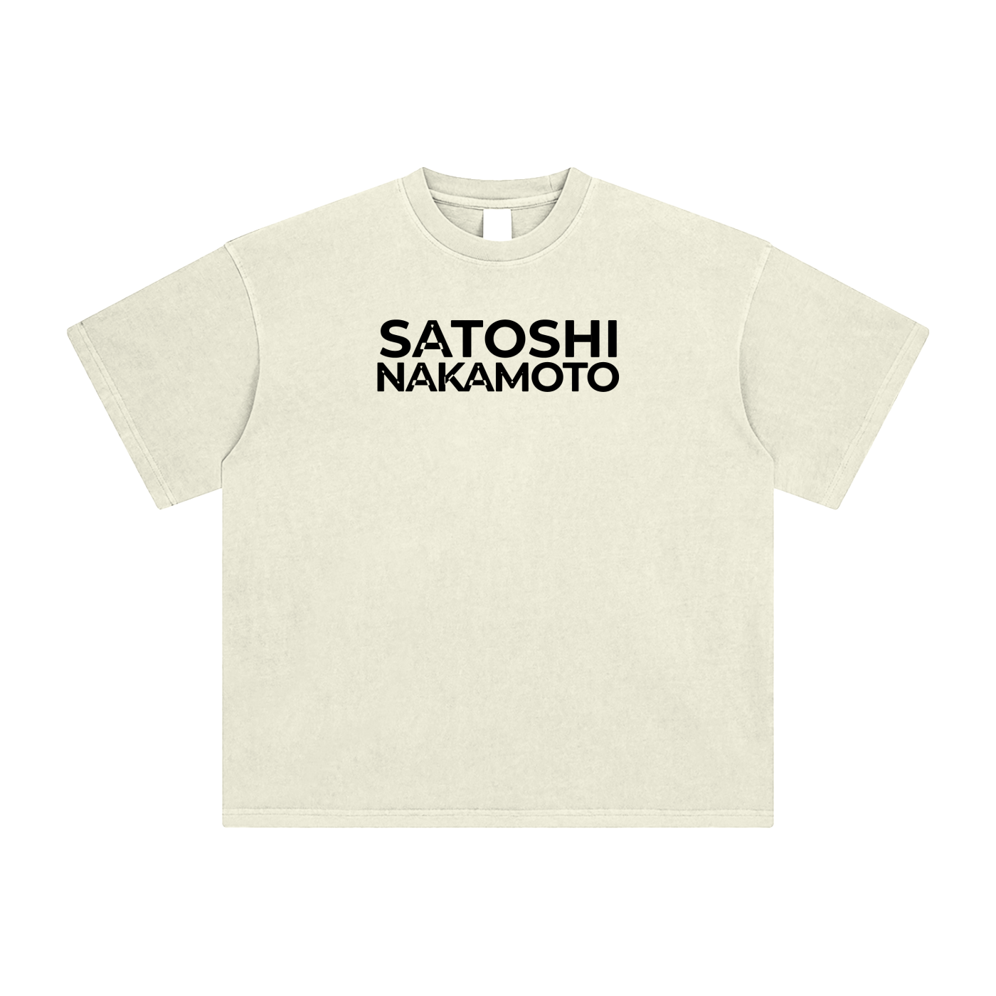 Satoshi Enzyme Washed T-Shirt Black Print - Degen Swag