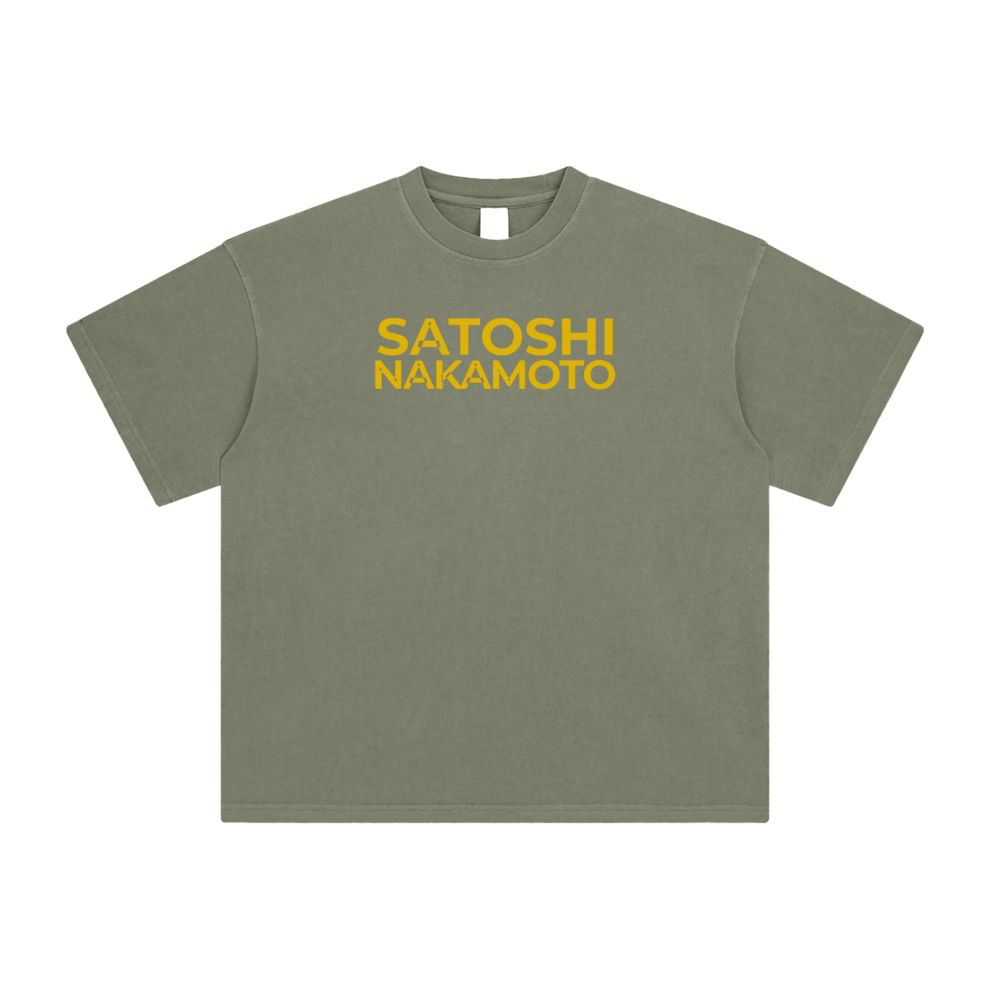Satoshi Enzyme Washed T-Shirt Gold print - Degen Swag